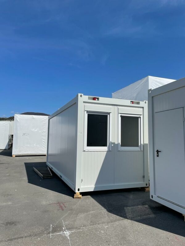 e7d88e53-6b54-44a0-8fd9-f00b14ea9ebb Büro- und Wohn-Container hellgrau, einzeln oder als Anlage